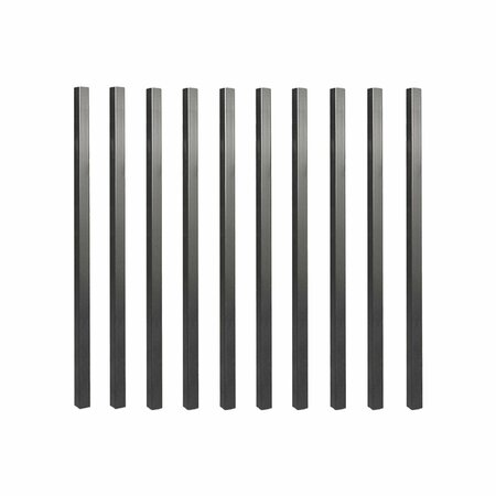 NUVO IRON 32 in LONG x 3/4 in WIDE BLACK SQUARE TUBING GALVANIZED STEEL BALUSTERS, 10PK SQPS32